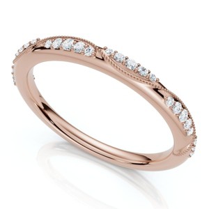 Pompeii3 Camellia Diamond Wedding Ring 14k Gold or Platinum Lab Created Stackable Band - 1 of 4