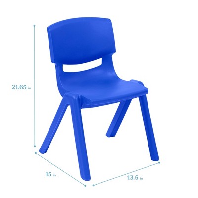 Bright Blue Ergonomic Plastic Stackable School Chair 4-Pack