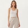 Anna-Kaci Active Women’s Ribbed Cropped Active Tank Top with Soft Stretch Fabric Scoop Neckline Contoured Seam Detail - 2 of 4