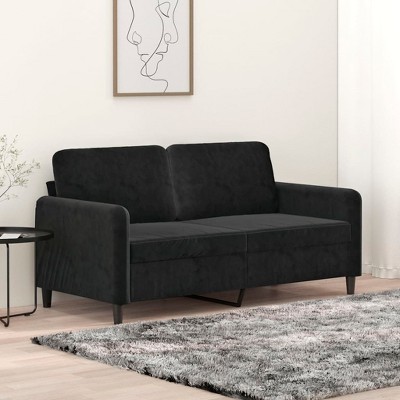 vidaXL 2-Seater Sofa Black 55.1 in. Velvet