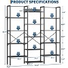 5-Tier Bookshelf,Bookcase W/14 Display Shelves, Industrial Bookshelf with Frame, Modern Wide Large Book Shelf Book - 3 of 4