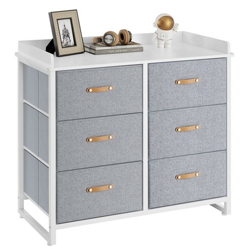 Songmics Kids Dresser With 6 Drawers Boys Girls Dresser For Baby With Water resistant Changing Table Storage Organizer Cabinet Gray Target
