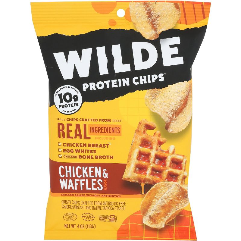 Wilde Brand Chicken & Waffles Protein Chips - Case of 12 - 4 oz, 1 of 2