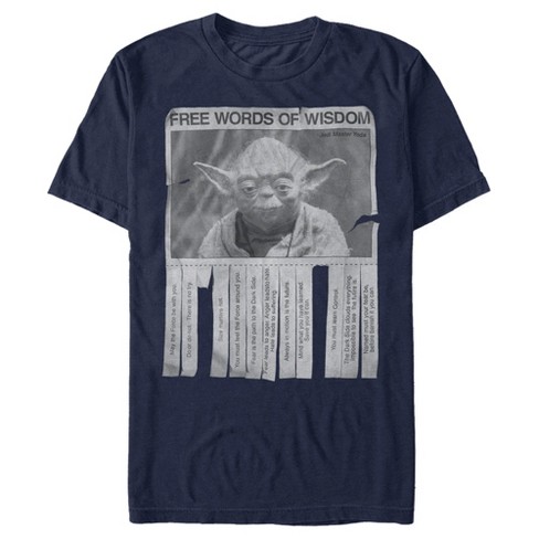 Men's Star Wars Yoda Words Of Wisdom T-shirt - Navy Blue - 2x