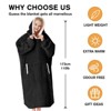 Inhand Gray Fuzzy Wearable Hoodie Blanket - Oversized Cozy Polyester Sweatshirt for Women, One Size Fits All - The Perfect Warm Gift - 2 of 4
