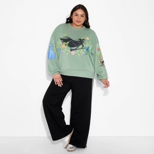 Women's Wicked Fleece Graphic Pullover Sweatshirt - Sage Green - 1 of 3
