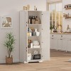 60" Tall Farmhouse Kitchen Pantry Storage Cabinet with 2 Doors and Adjustable Shelves - 4 of 4