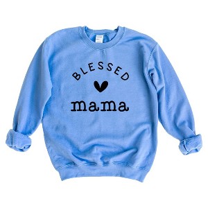 Simply Sage Market Women's Graphic Sweatshirt Blessed Mama Heart - 1 of 3