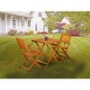 East West Furniture 3-Piece Outdoor Dining Table Set Includes a Foldable Dining Table & 2 Outdoor Arm Chairs Perfect for Garden, Terrace, Bistro - 2 of 4