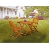 East West Furniture 3-Piece Outdoor Dining Table Set Includes a Foldable Dining Table & 2 Outdoor Arm Chairs Perfect for Garden, Terrace, Bistro - image 2 of 4