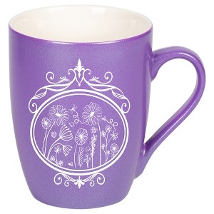 Elanze Designs Flowers in Circle Passion Purple 10 ounce New Bone China Coffee Cup Mug - 1 of 1