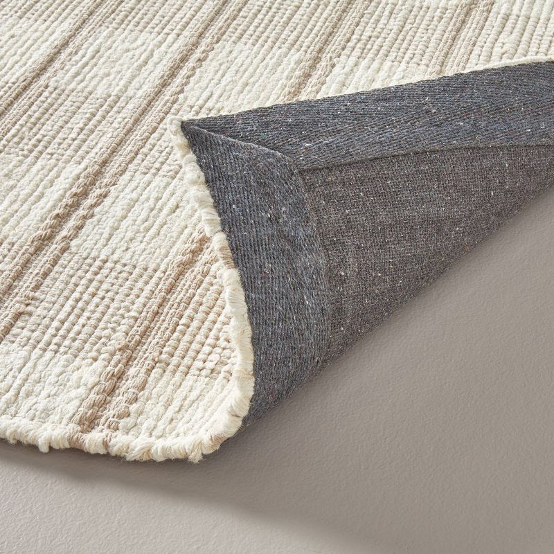 Rib Stripe Plaid Handmade Woven Area Rug Tan/Cream/Khaki - Hearth & Hand™ with Magnolia, 5 of 8