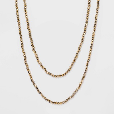 Beaded Infinity Necklace - A New Day™ Metallic Gold
