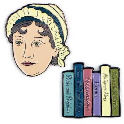 Unemployed Philosoph - Jane Austen & Her Novels Lapel Pin Set