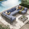 Cesicia 7-Piece Gray Sofa Set, Garden Patio Wicker Sectional Sofa Set with Coffee Table for Backyard, Balcony - 2 of 4