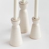 Plum & Post Libbey Decorative Indoor Premium Glaze Finish Stoneware Taper Candle Holders, Set of 3 - 2 of 3