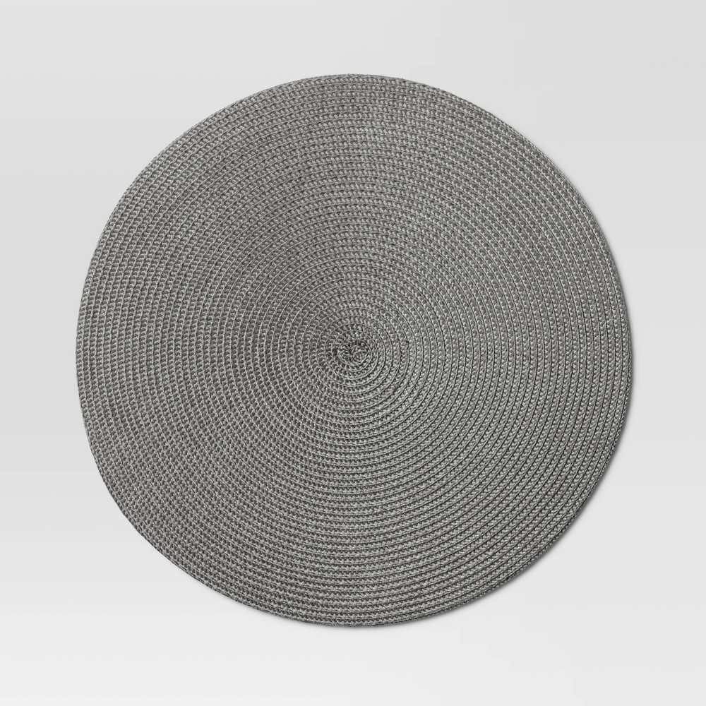 Polyround Charger Placemat Dark Gray - Threshold™: Round Table Decor, Traditional Style, Spot Clean, 15" Diameter