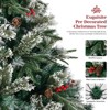 Gulches 8Ft Snow Frosted Artificial Xmas Tree,Pre-Decorated(Pinecones/Berries),Metal Stand - 3 of 4