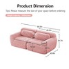 80.3 inch 2-seater Pink Modular Sectional Sofa Couches With Throw Pillows 32D High Density Sponge for Living Rooms - 3 of 4
