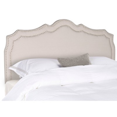 Shayne Silver Nail Head Headboard - Taupe (Queen) - Safavieh