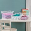 Sterilite 6.25x6.25x15 Inch Narrow Modern Storage Bin w/ Comfortable Carry Through Handles and Banded Rim for Household Organization, Clear - 4 of 4