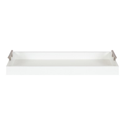 Lipton Sleek White and Silver Wood Decorative Tray, 10x24