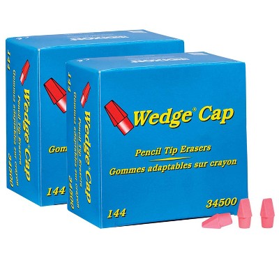 Pink Wedge Eraser 2pk