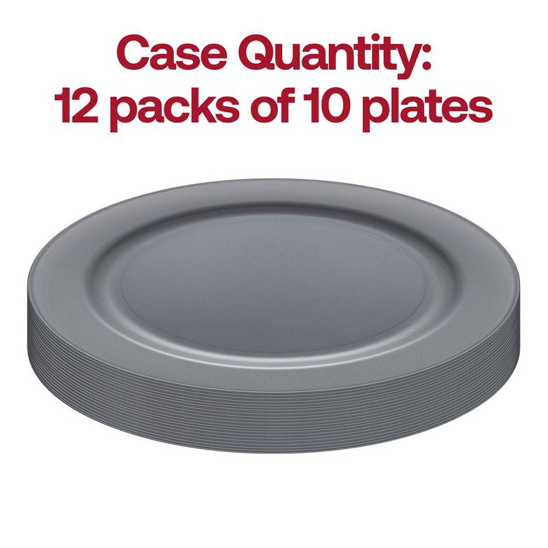 Smarty Had A Party 7.5" Matte Steel Gray Round Disposable Plastic Appetizer/Salad Plates (120 Plates), 4 of 8