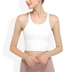 Anna-Kaci Active Women's Racerback Longline Sports Bra with Built-In Support and Scoop Neck - 1 of 4