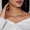Attop Cute Heart Necklace 18k Gold Plated Tiny Heart Pendant  Gold Love Heart Chain Necklace - 4 of 4
