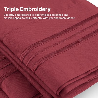 Burgundy California King Microfiber Deep Pocket Sheet Set