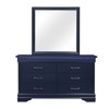 SEVOBAL Bathroom Vanity Mirrors Elegant Blue Finish Large Scale Reflection with Durable Wood Frame Multi-Purpose, Blue, 38.19"*0.87"*38.19" - 2 of 4