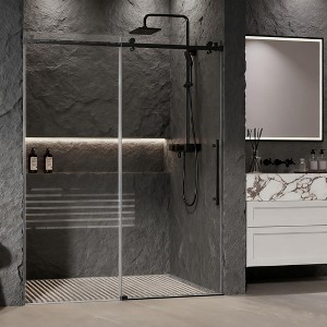 Sliding Shower Door – 5/16" Tempered Glass with Stainless Steel Handle for Walk-in Showers (1-Piece) - 1 of 4