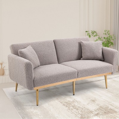 NicBex 65 Inch Loveseat,Modern Comfy Velvet Loveseat Sofa with Metal Feet,Accent 2-Seater Couch for Living Room