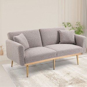 NicBex 65 Inch Loveseat,Modern Comfy Velvet Loveseat Sofa with Metal Feet,Accent 2-Seater Couch for Living Room - 1 of 4