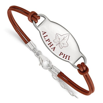 Black Bow Jewelry Sterling Silver Alpha Phi Greek Life Strand Bracelet 7 Inch