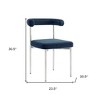 HomeRoots Set of Two Blue And Silver Upholstered Polyester Open Back Dining Side Chairs - 3 of 4