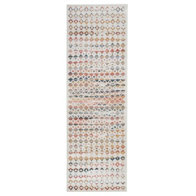 Rustic Geometric Diamond Indoor Runner or Area Rug by Blue Nile Mills
