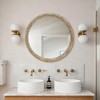 Racxily Round Wall Mirror, Distressed Wood Beaded Frame for Entryway & Living Room, Farmhouse Style - 4 of 4