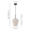 Rennnsan Quinmere 10"W 1-Light Lantern Linen Country Dimmable Pendant in Black - 3 of 4