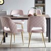 Okak Modern Velvet Dining Chairs Set of 4, Hollow Back Upholstered Kitchen Side Chairs with Metal Legs for Living/Dining Room - 2 of 4