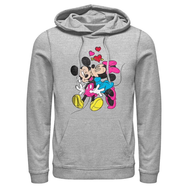 Men's Mickey & Friends Valentine's Day Minnie Mouse Smooch Pull Over Hoodie, 1 of 5
