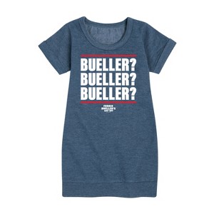- Ferris Bueller's Day Off - Bueller Bueller Bueller Graphic Short Sleeve Fleece Dress - 1 of 4