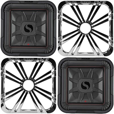 Kicker (2) 46L7T124 L7T L7-Thin 12-Inch (30cm) Subwoofer, Dual Voice Coil, 4-Ohm, 600 Watt w/ Chrome LED Grill Bundle