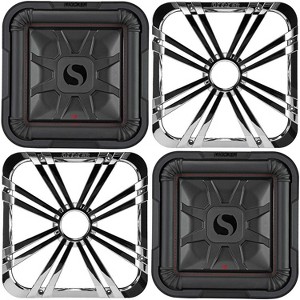 Kicker (2) 46L7T124 L7T L7-Thin 12-Inch (30cm) Subwoofer, Dual Voice Coil, 4-Ohm, 600 Watt w/ Chrome LED Grill Bundle - 1 of 4