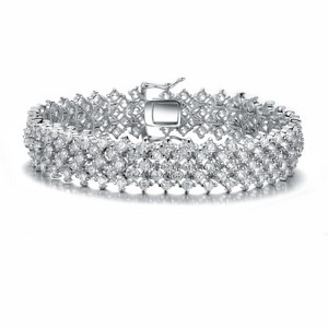 Guili Sterling Silver Cubic Zirconia Bracelet with Rows of Sparkling Stones, Perfect for Adding Elegance and Sophistication to Any Outfit - 1 of 4