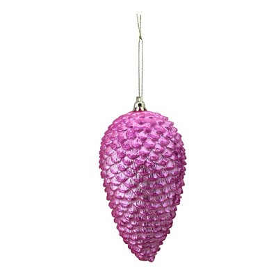 Northlight 6ct Pink Shatterproof Glitter Pine Cone Christmas Ornaments 6.5"