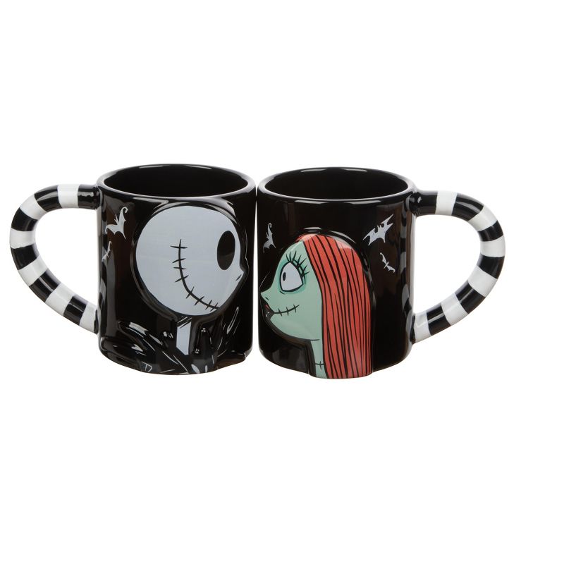 Disney Nightmare Before Christmas Jack Skellington & Sally 2-Piece Ceramic Mug Set, 2 of 7