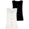 Women's 2 Pack Button Detail Tank Tops - LASCANA - 2 of 4