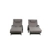 NicBex Patio Lounge Chair Set of 2, Outdoor Wicker Reclining Chair with Cushion, 150°Lay Flat Sun Lounger for Lawn, Beach, Poolside, Garden, Dark Gray - 2 of 4